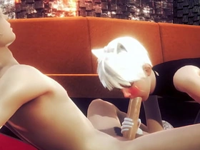 伪娘男同 - 艾伦手交和口交 - 伪娘伪男异装者动漫漫画日本亚洲游戏色情同性恋 japan muscle hunk uncaring porn