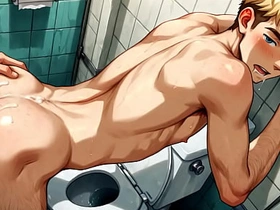 Yaoi - 金发嫩仔厕所性爱图集 - 动漫 漫画 亚洲 日本 游戏 男同色情 hot gay latino porn
